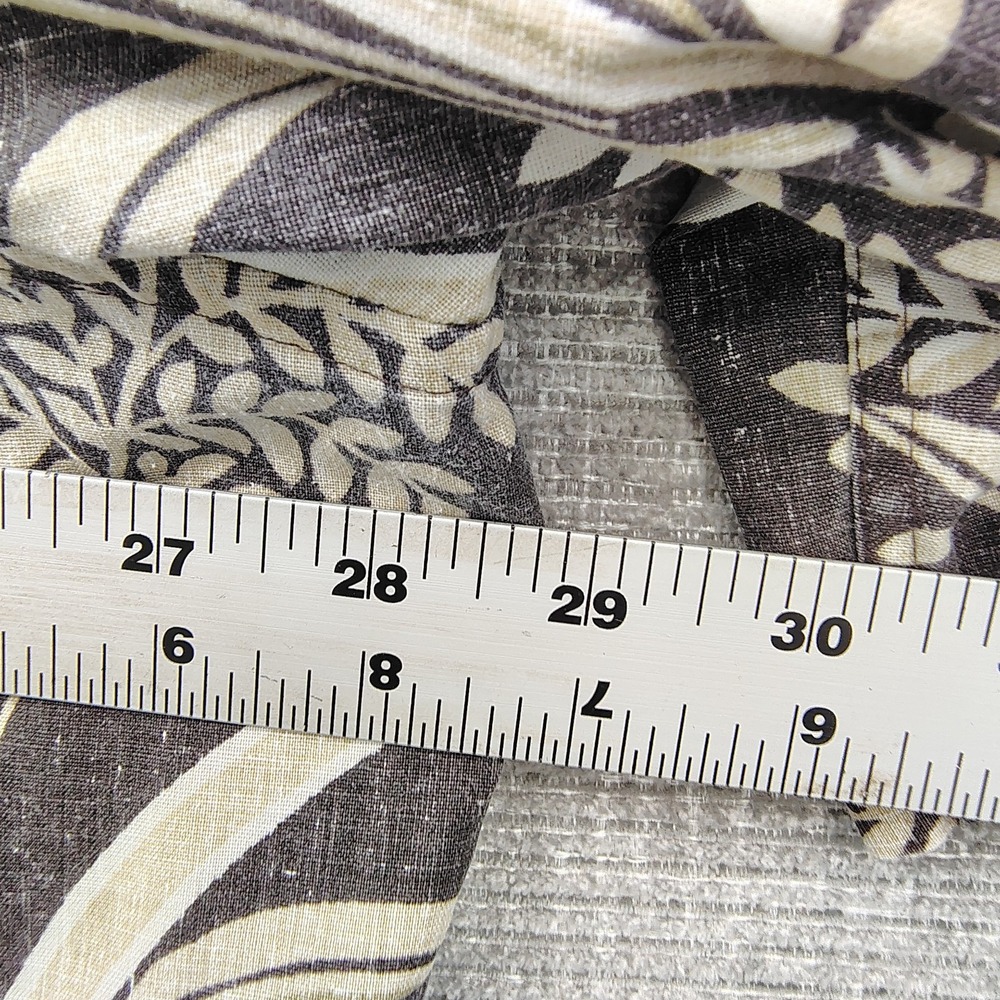 Vtg Reyn Spooner Sz 3XL Hawaiian Popover Tan Brown Floral Tropical Botanical - Picture 6 of 12